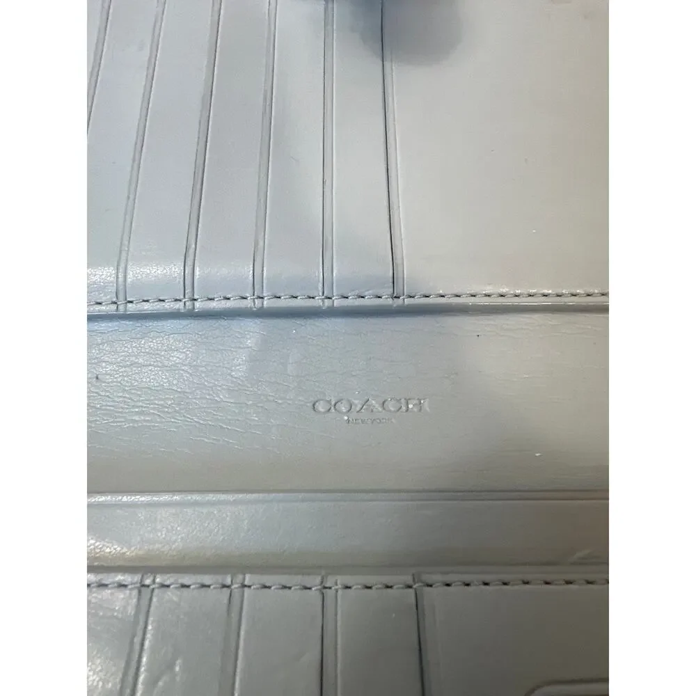 Coach Skinny Light Blue Calf Leather GUC